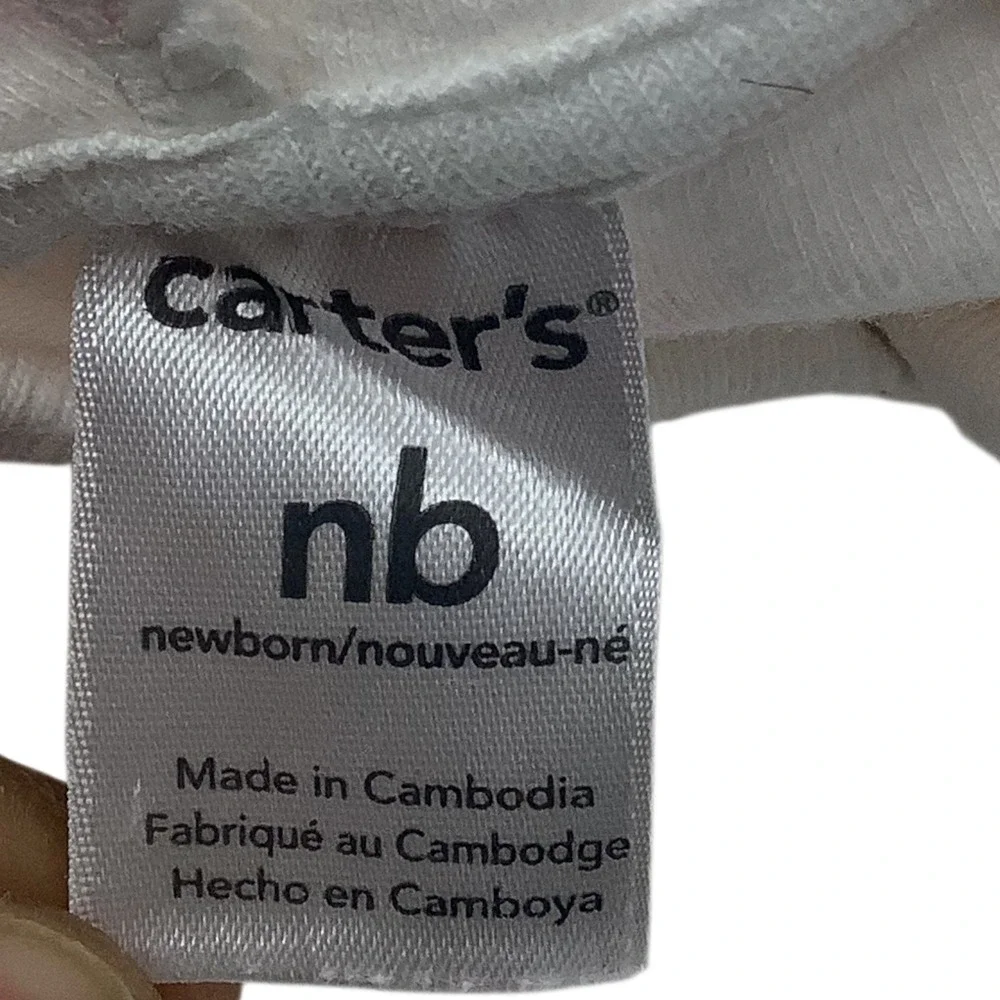 Carter's Newborn Baby Girl Outfit 3‎ Piece Hoodie Pants Set Pink White